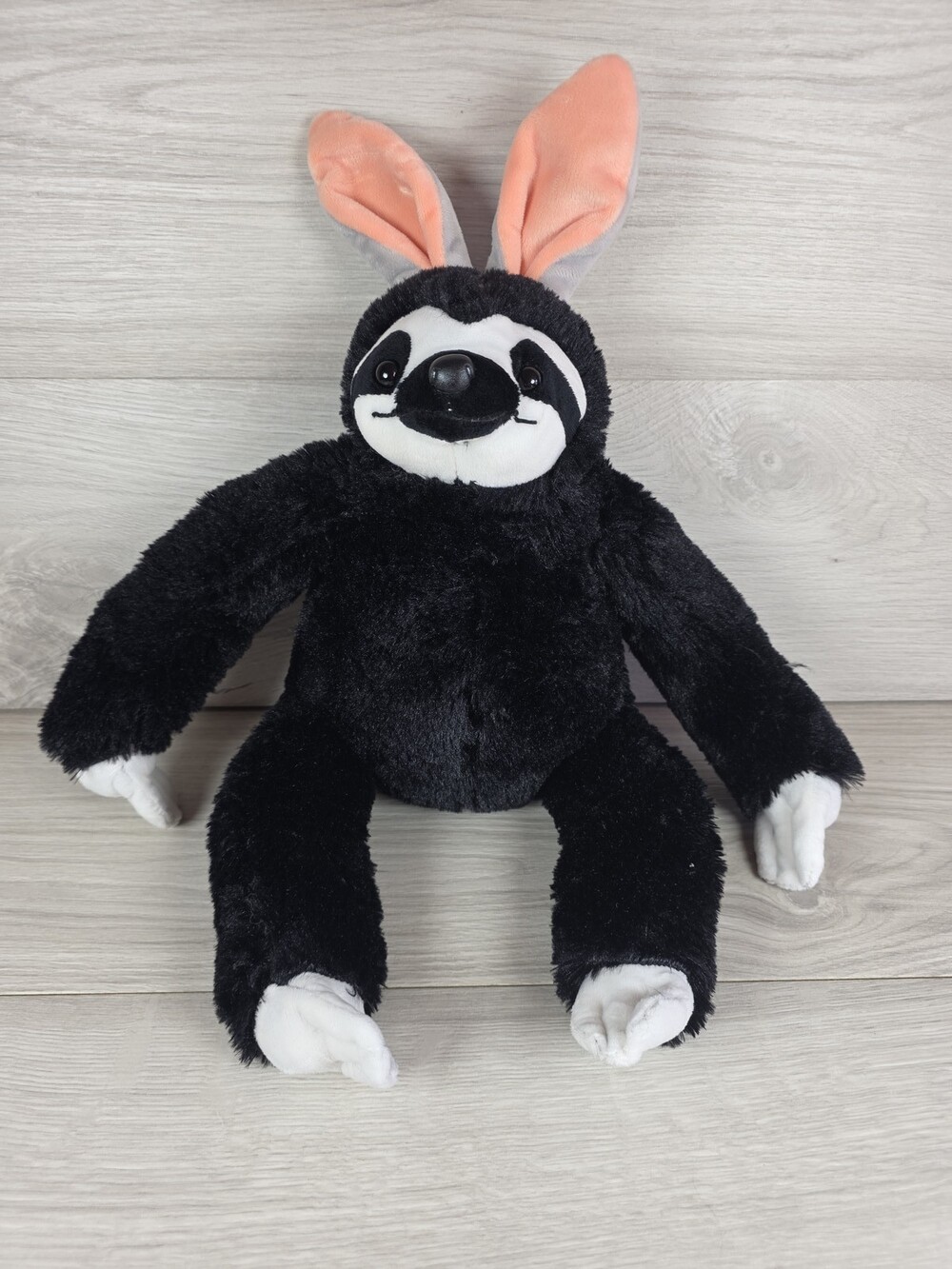 Inter-American Products Plush Black Sloth w Bunny Ears 18" Easter SU58